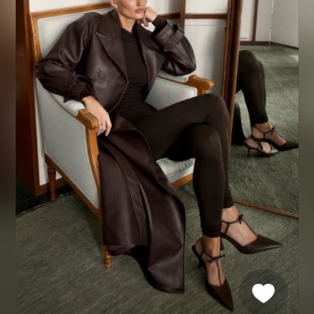 NWT Lovisa Worge X NA-KD Brown Trench Coat Sz 4